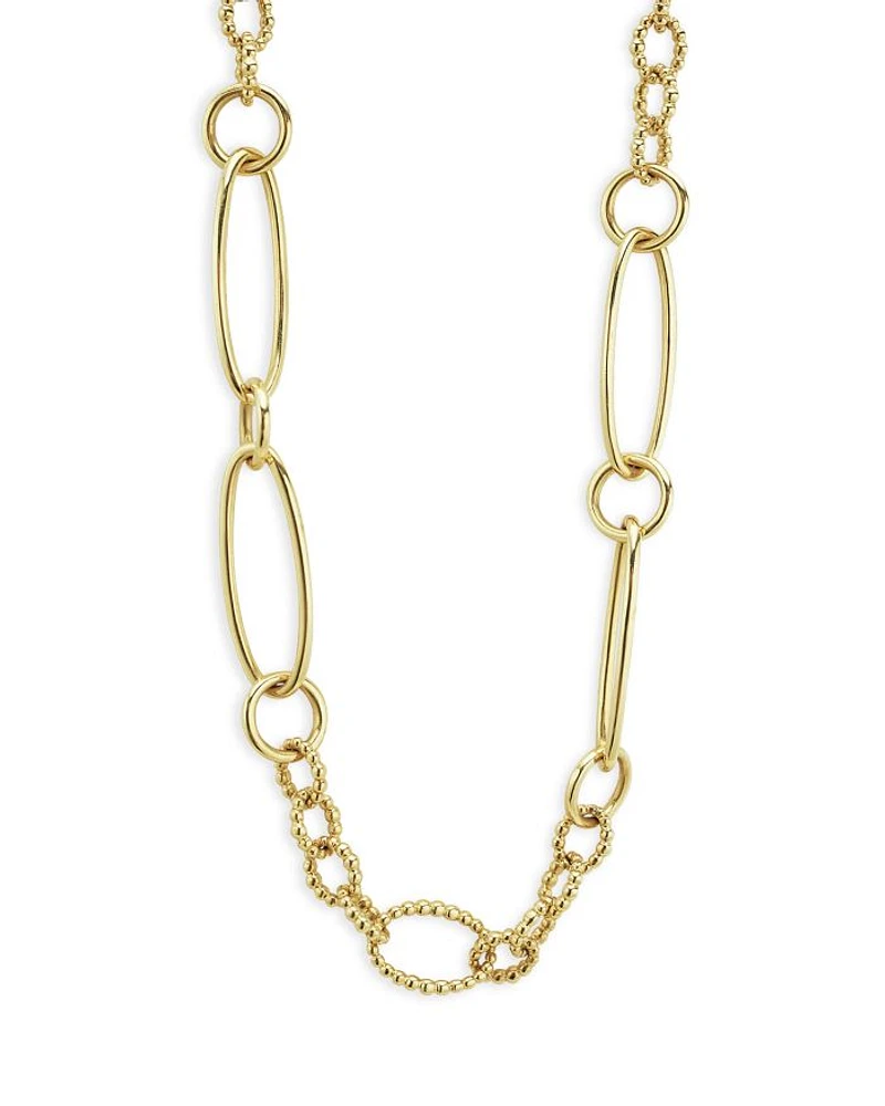 18K Yellow Gold Signature Caviar Oval Link Chain Necklace, 20"