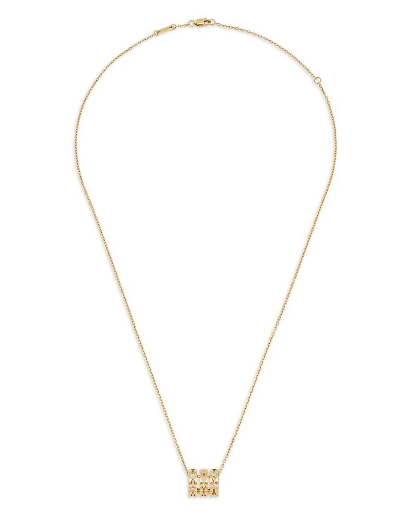18K Yellow Gold Pulse Diamond Pendant Necklace, 17.7"