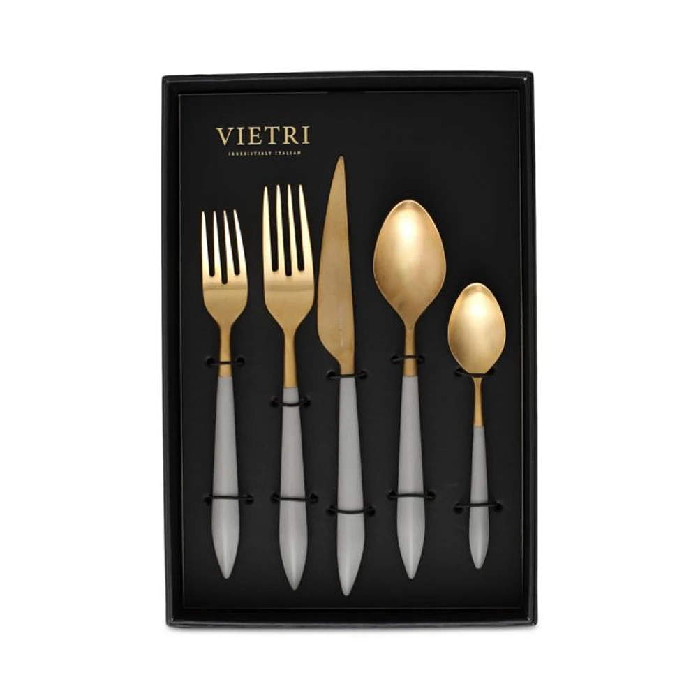 Ares Oro & Light Gray 20 Piece Flatware Set