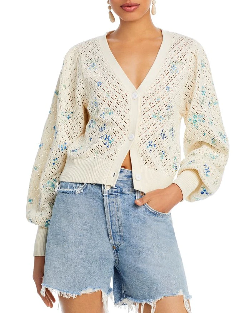 Crochet Pointelle Cardigan - Exclusive