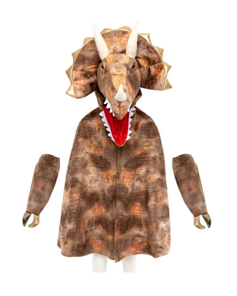 Grandasaurus Triceratops Cape Costume with Claws - Ages 4-6
