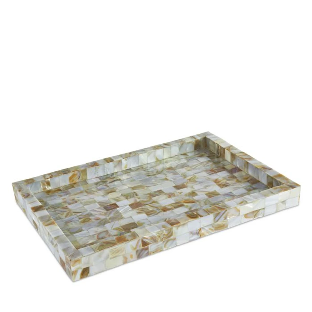 Natural White Mother of Pearl Tray, 12" x 8"