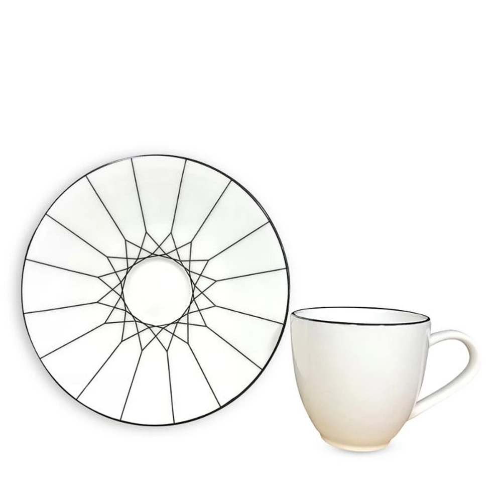 Gem Cut Onyx Espresso Cup & Saucer