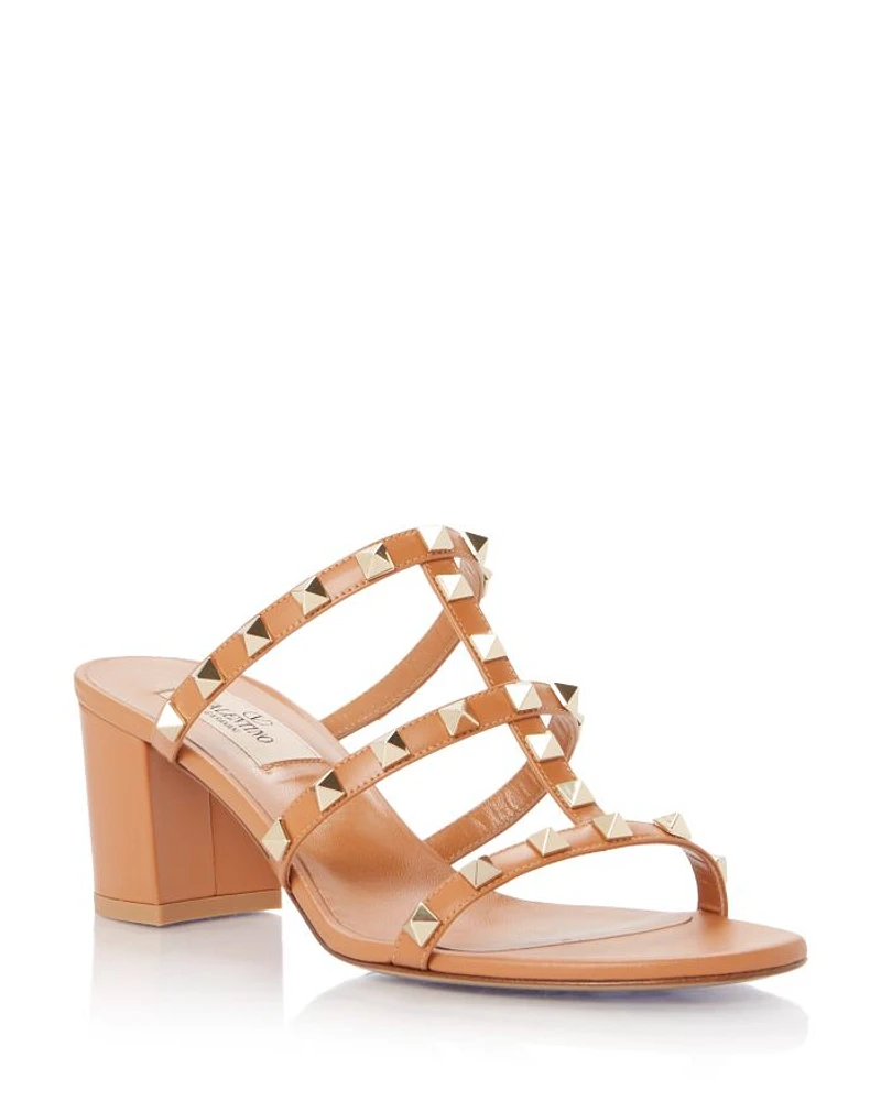 Women's Rockstud Block Heel Slide Sandals