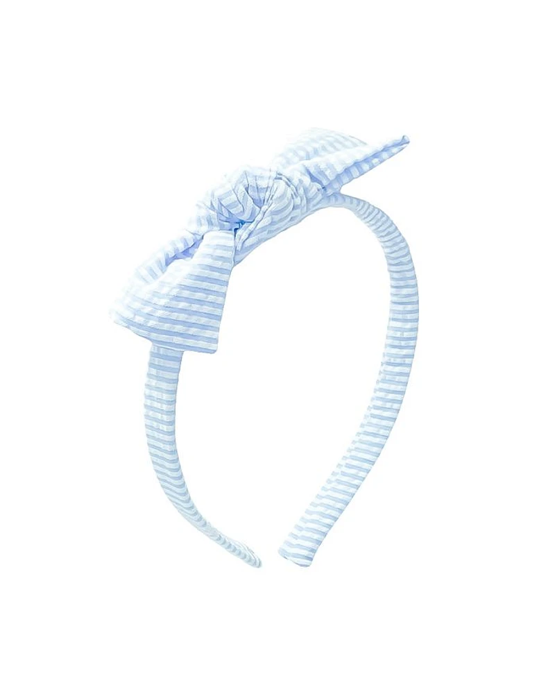 Girls' Birdie Blue Seersucker Bow Headband - Little Kid, Big Kid