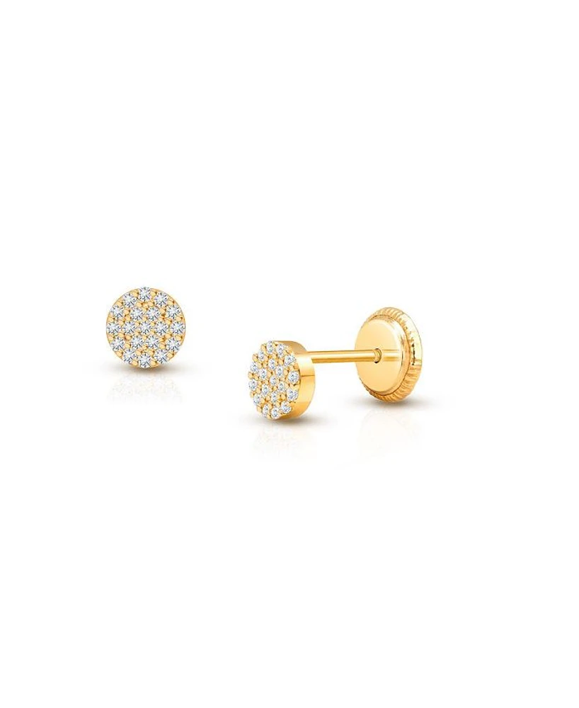 Girls' 14K Gold Micro Pavé Rounds Studs Screw Back Earrings - Baby, Little Kid, Big Kid