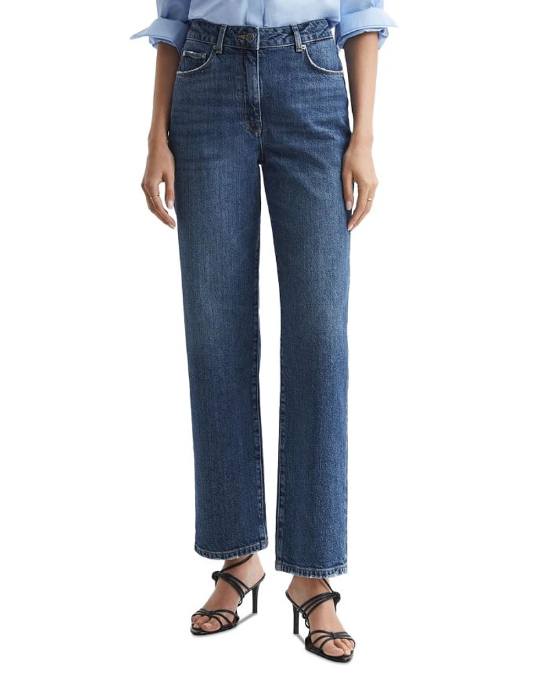 Selin Slim Straight Leg Jeans Mid Blue