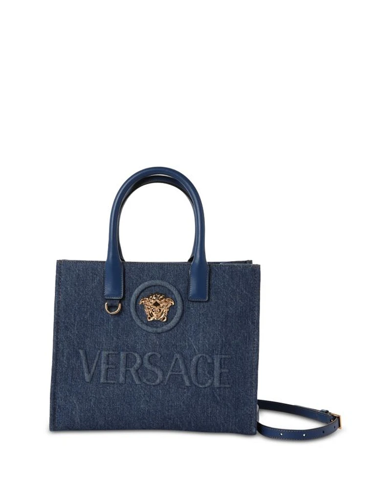 La Medusa Small Denim Tote