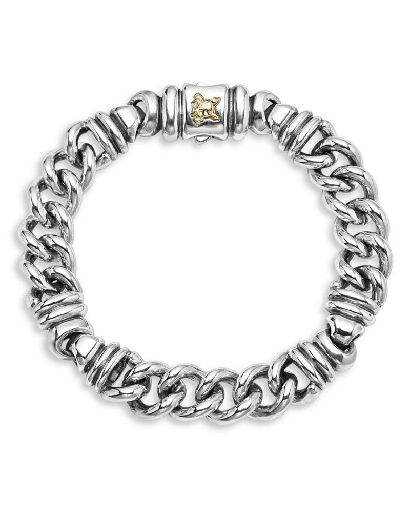 Men's 18K Yellow Gold & Sterling Silver Anthem Twist Curb Chain Link Bracelet - Exclusive