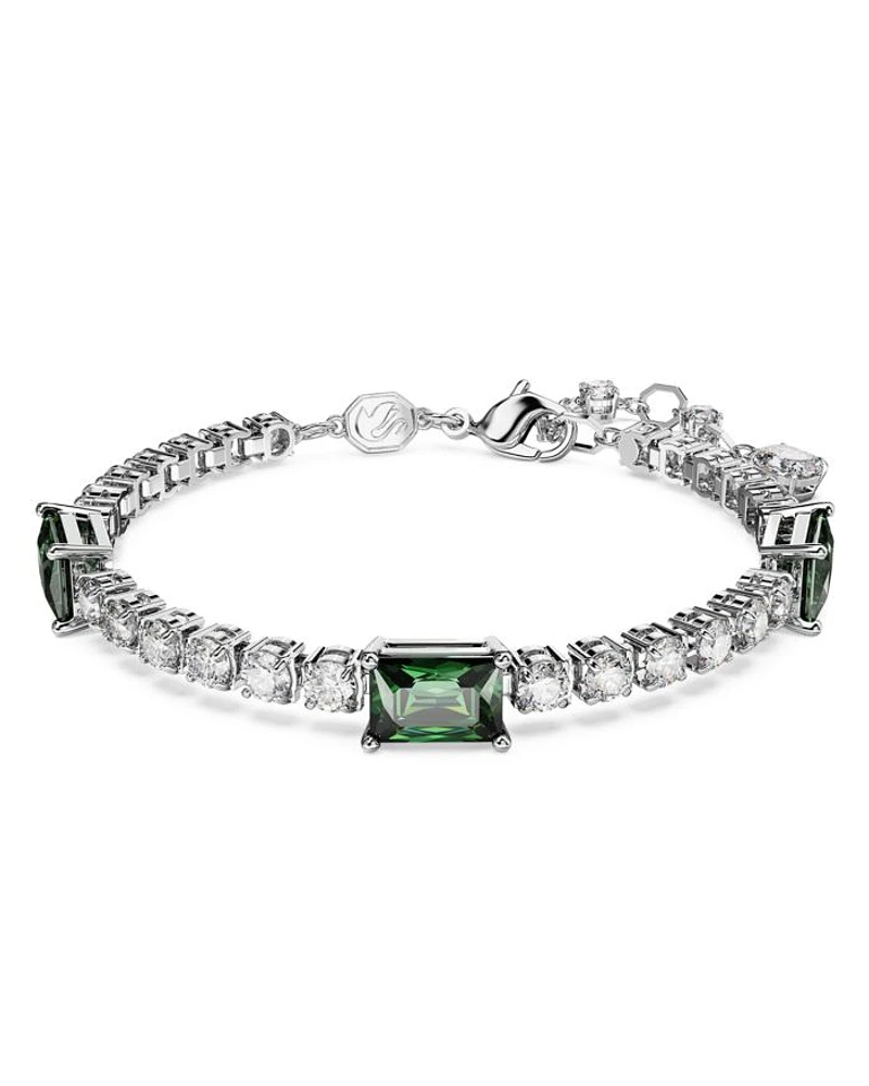 Matrix Round & Emerald Cut Tennis Bracelet in Rhodium Plated