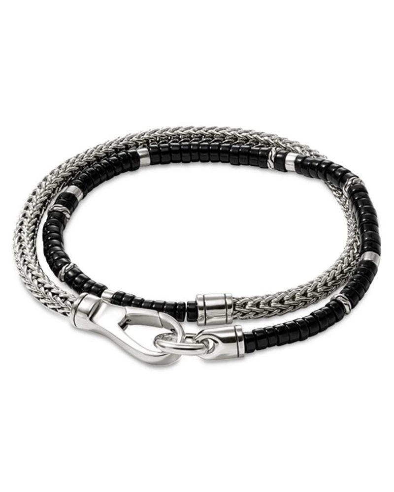 Sterling Silver Heishi Gemstone Wrap Bracelet