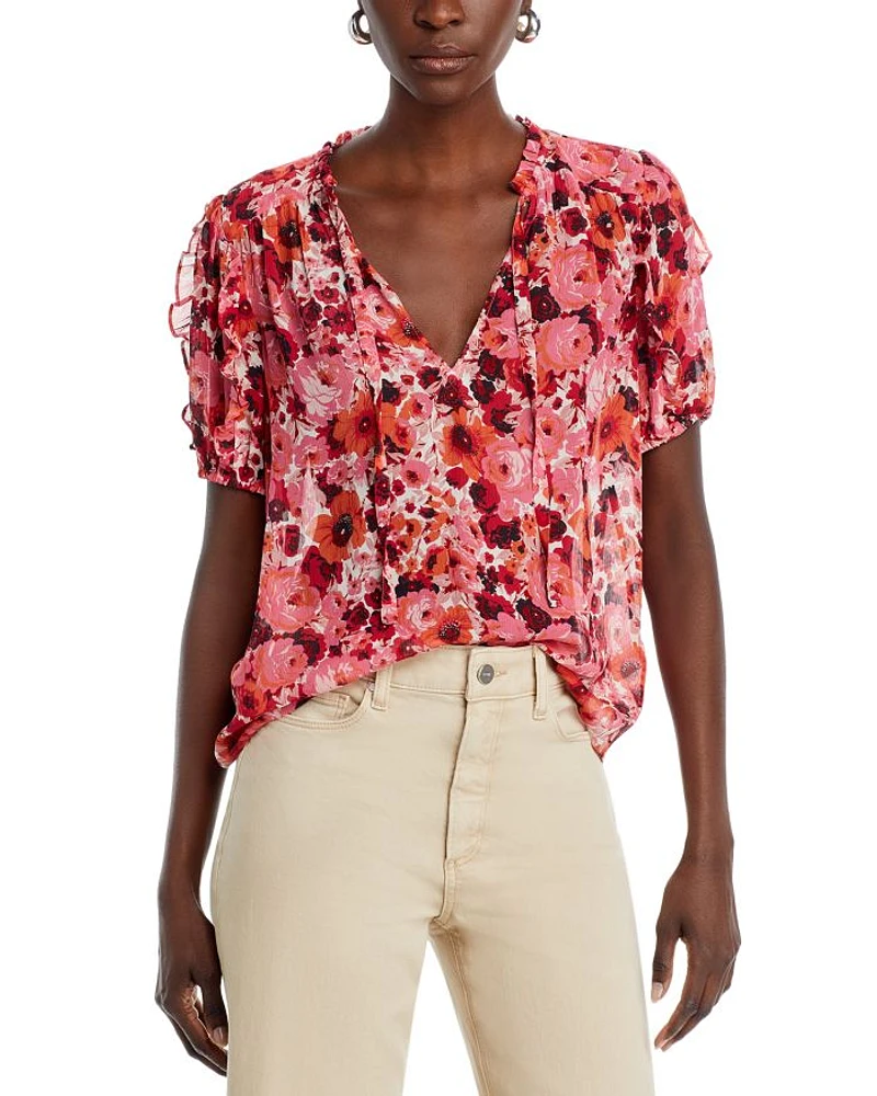 Dandelion Silk Split Neck Top