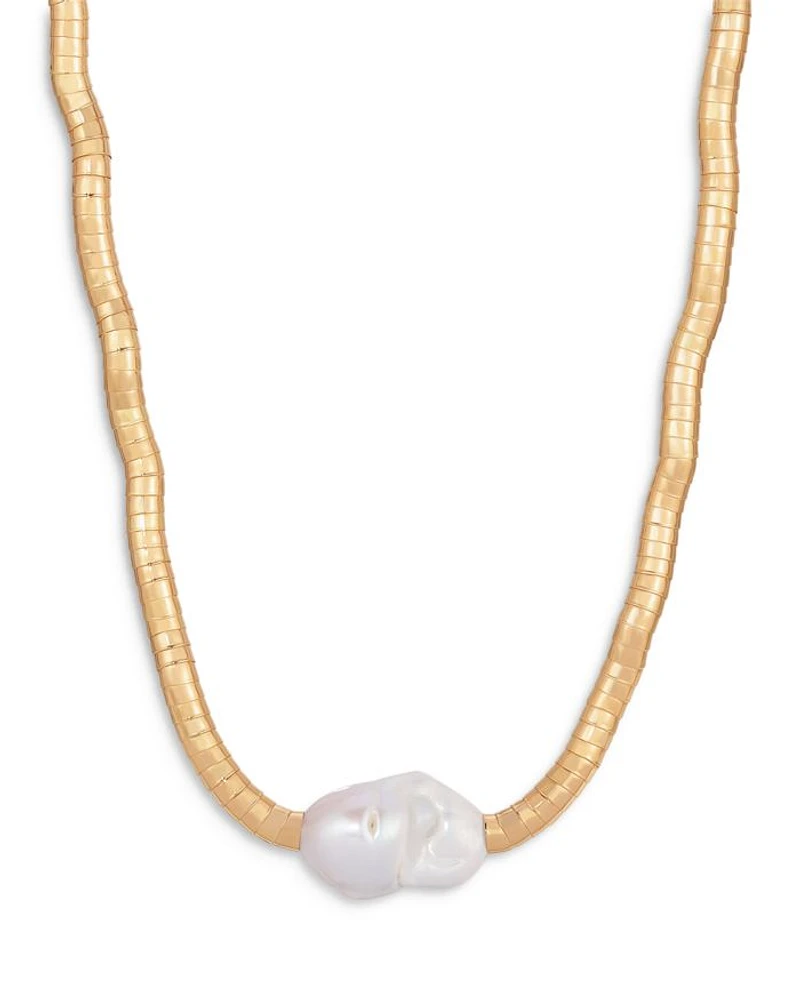 Freshwater Baroque Pearl Collar Necklace, 15-20"