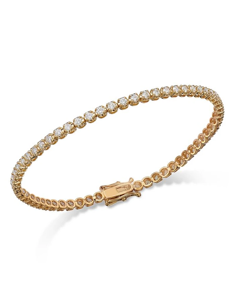 Certified Diamond Tennis Bracelet in 14K Yellow Gold, 2.0 tcw