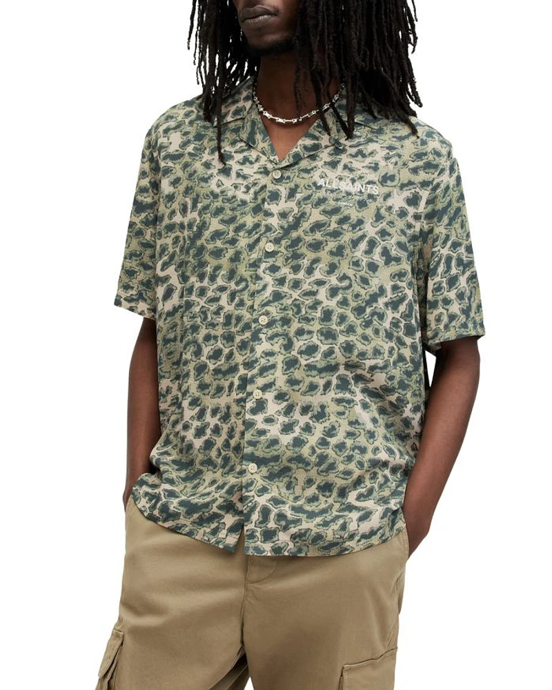 Underground Short Sleeve Button Front Camp Shirt