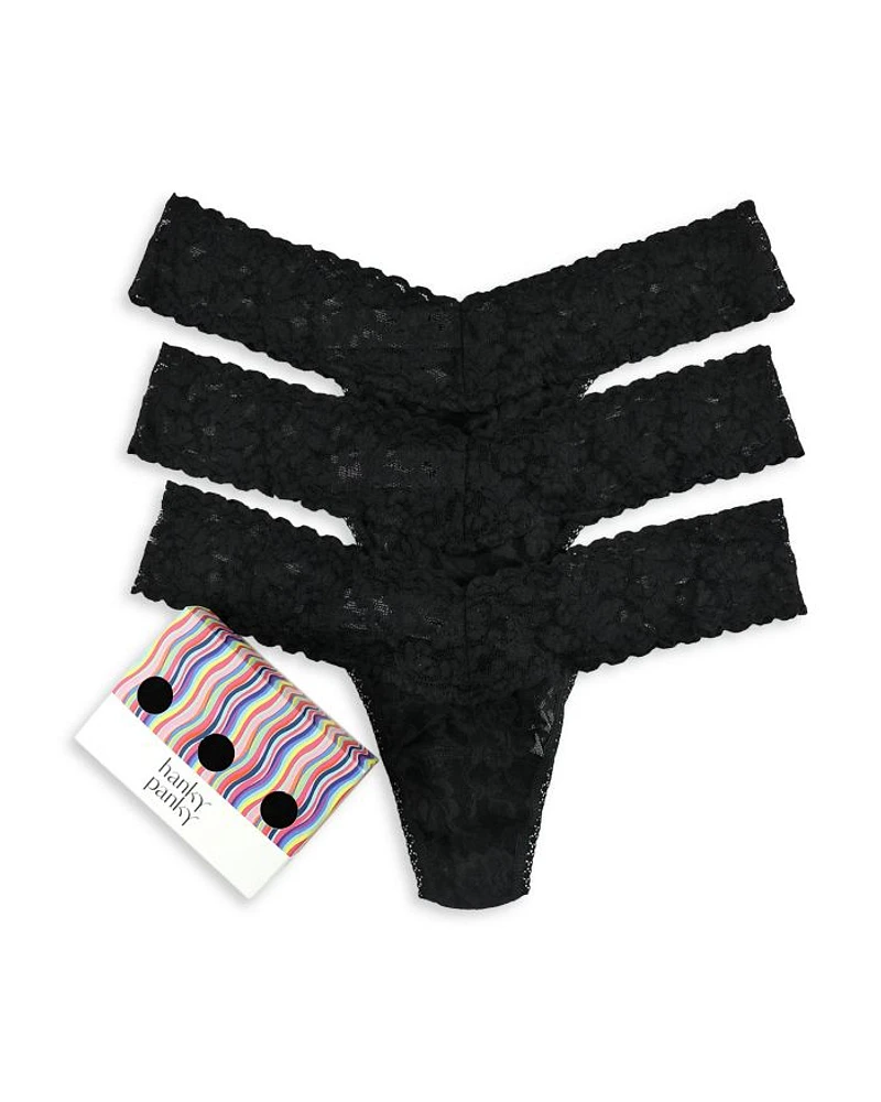 Signature Lace Low Rise Thongs, Set of 3