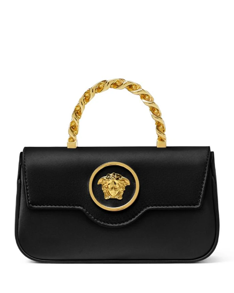 La Medusa Small Satin Top Handle Bag
