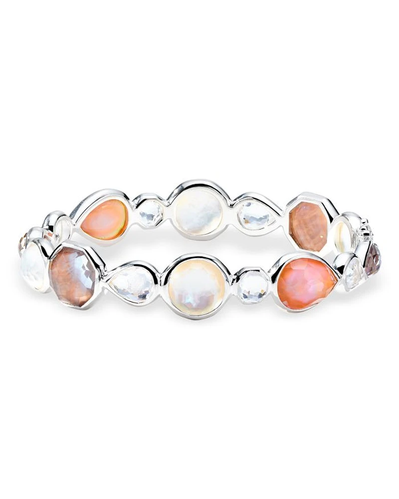 Sterling Silver 925 Rock Candy® Multi Stone Hinged Bangle Bracelet