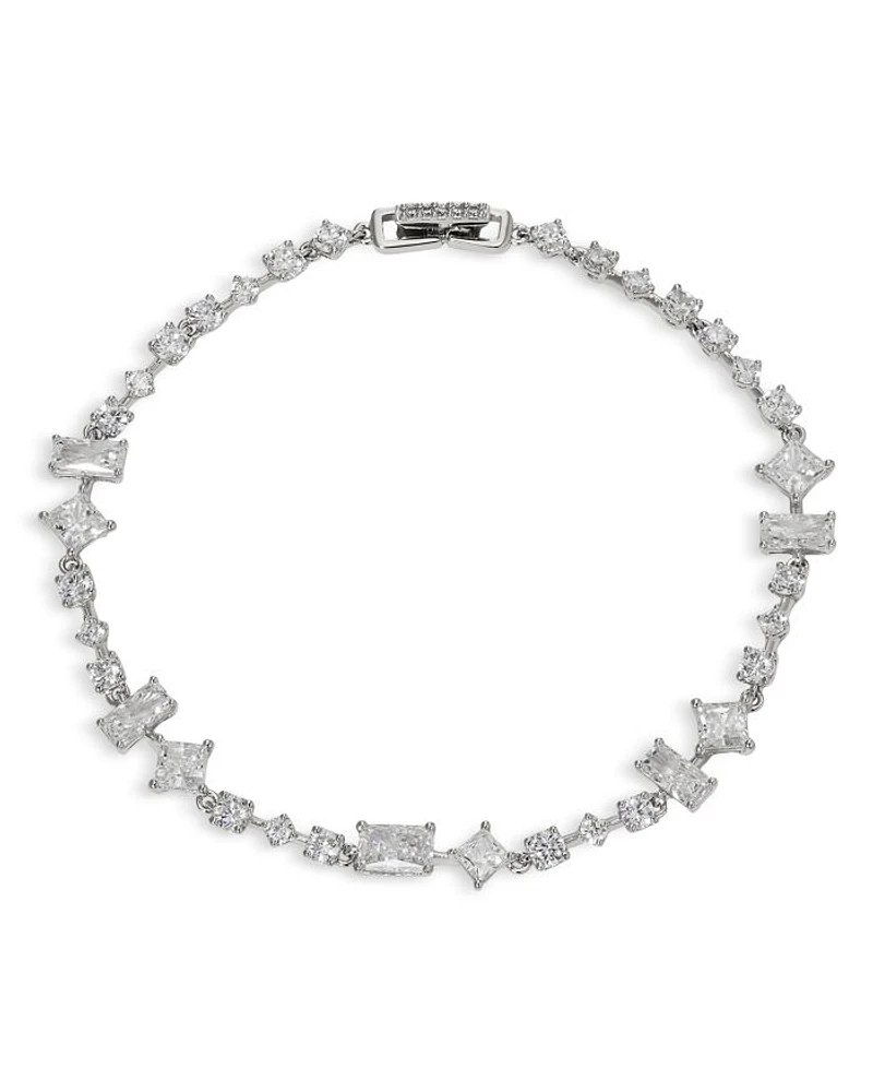 Rare Jewels Cubic Zirconia Flex Bracelet in Rhodium Plated