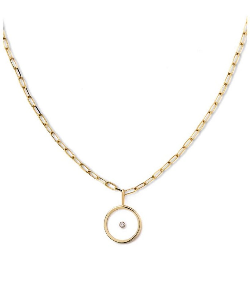 10k Gold Floating Lab Grown Lab Grown Diamond Large Necklace