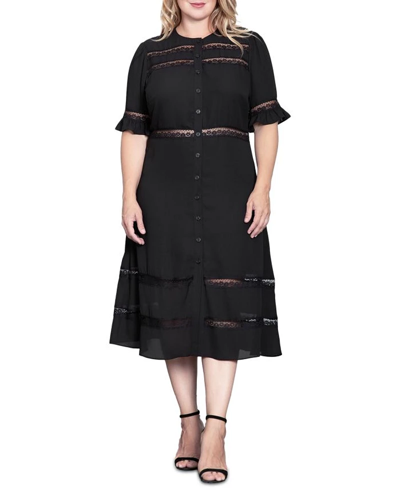 Button Front Midi Dress