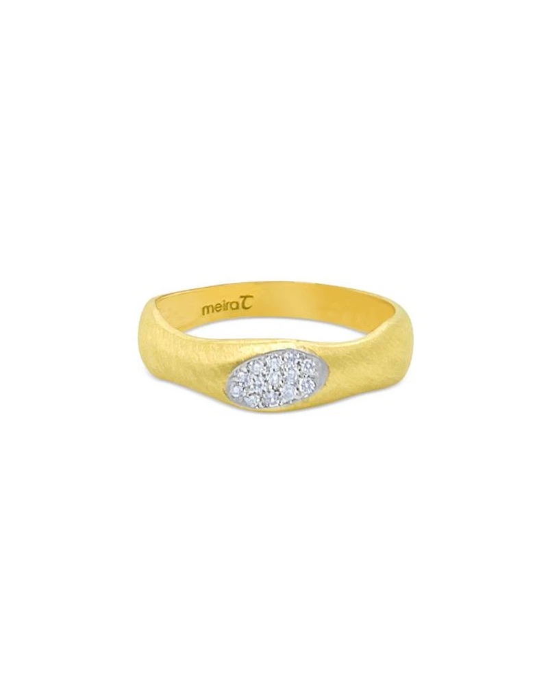 14K Yellow Gold Diamond Cluster Ring