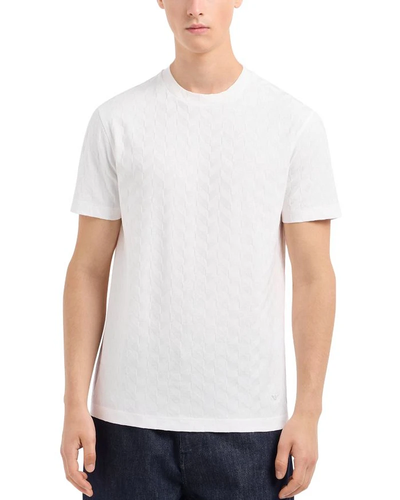 Cotton Jersey Chevron Jacquard Tee