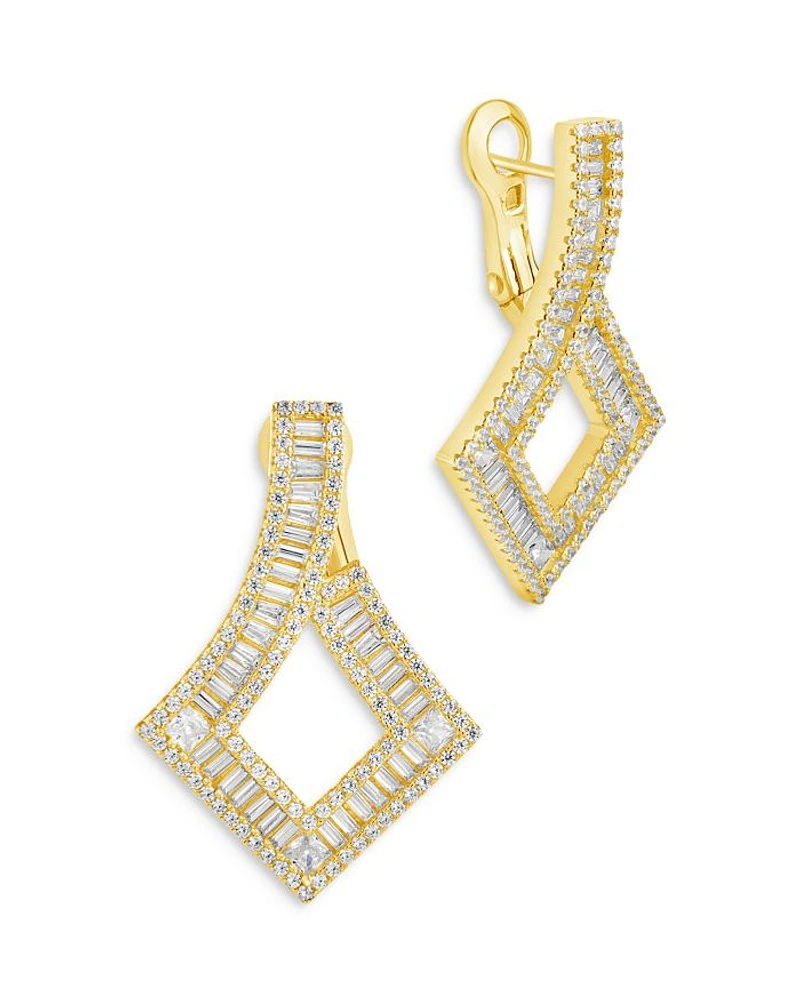 Amina Cubic Zirconia Drop Earrings in 14K Gold Plated