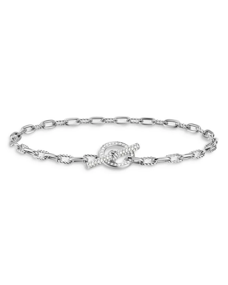 DY Madison® Toggle Chain Bracelet Sterling Silver with Diamonds