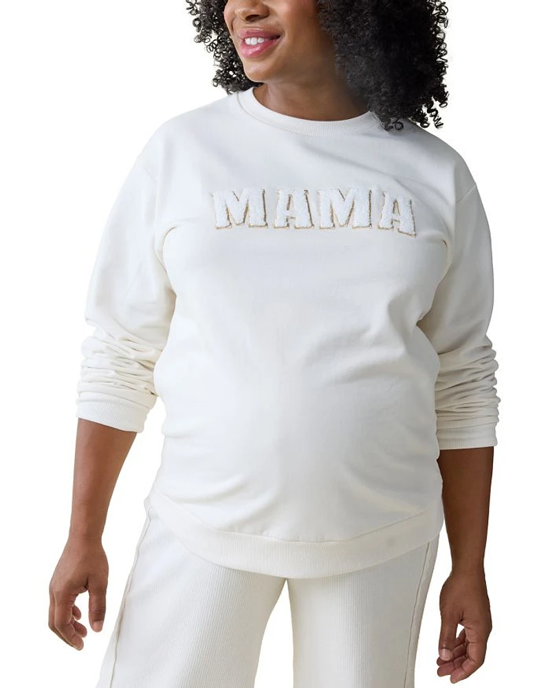 Maternity Mama Fleece Graphic Sweatshirt