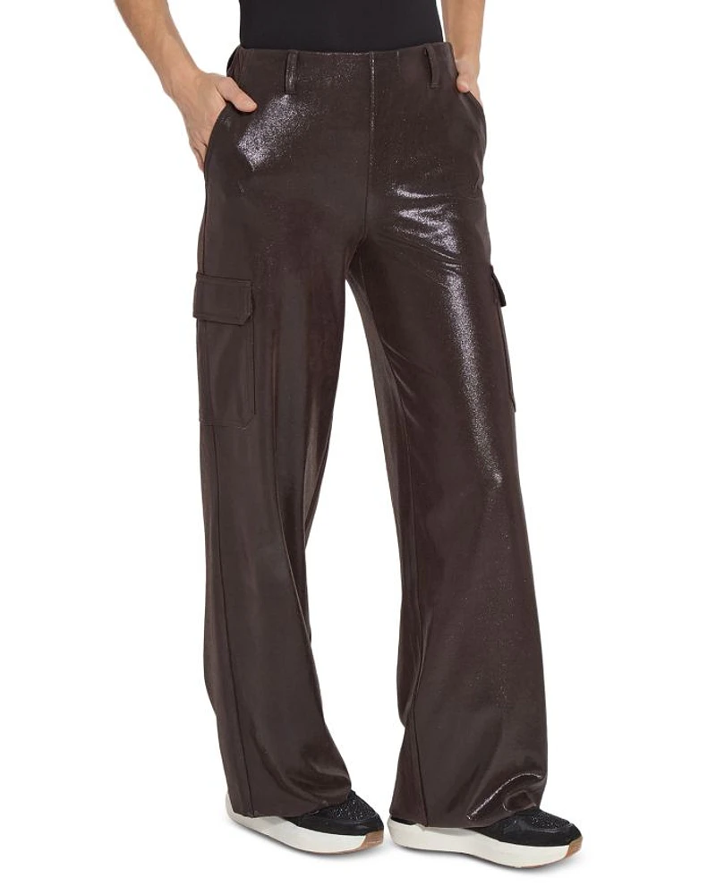 Callie Foil Faux Suede Pants