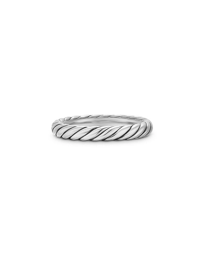 Cable Band Ring Sterling Silver, 3.4mm