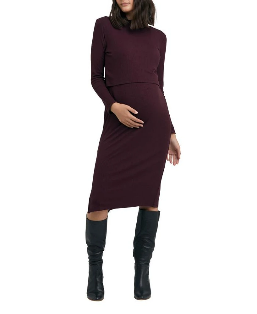 Ruby Rib Nursing Midi Dress