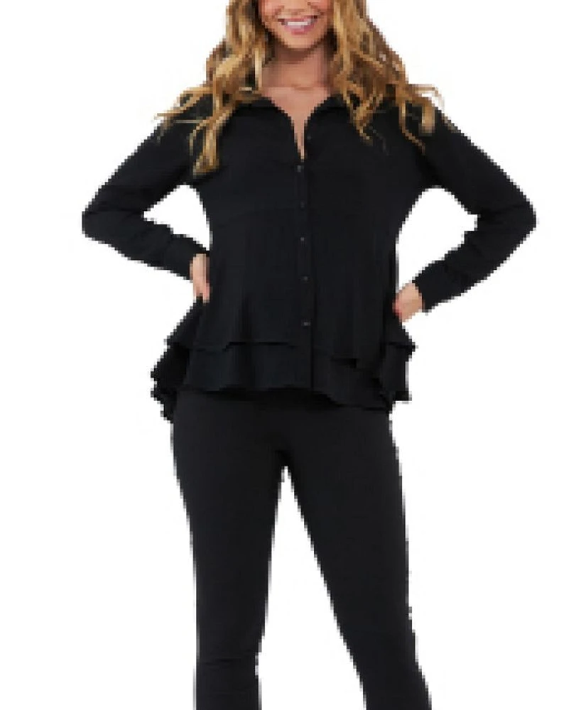 Evelyn Peplum Button Up Shirt