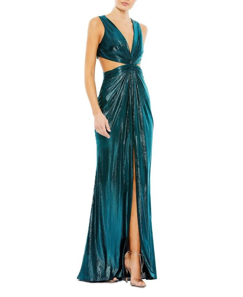 Metallic Cut Out Gown