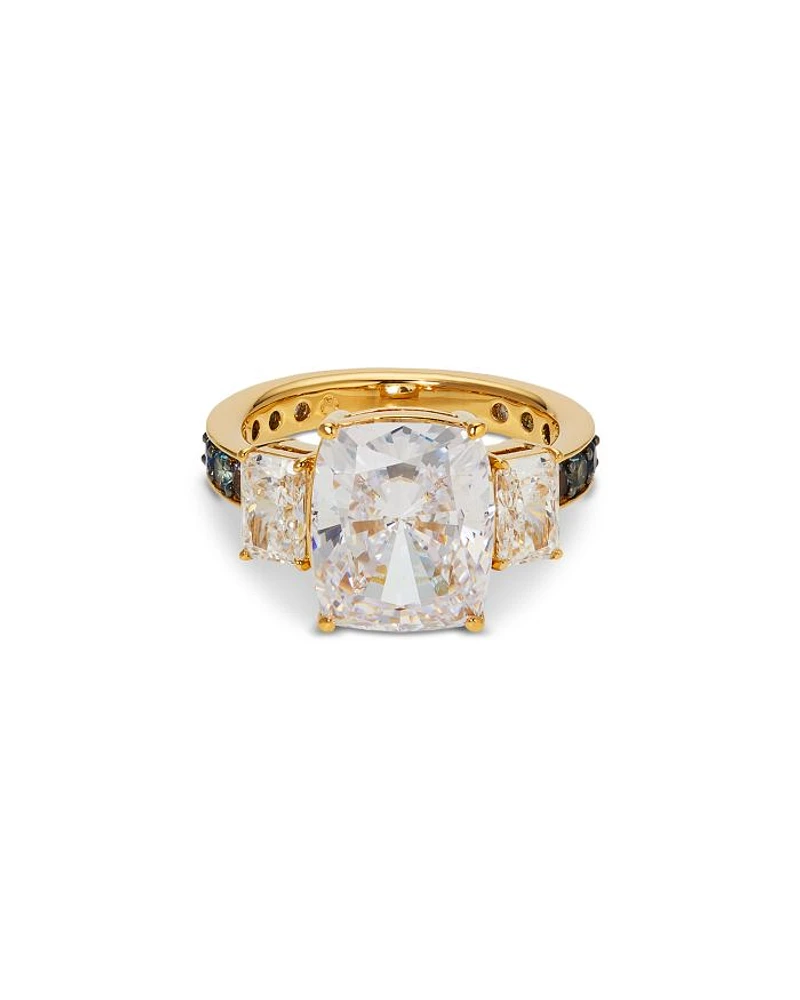 Cubic Zirconia & Stone Trio Statement Ring