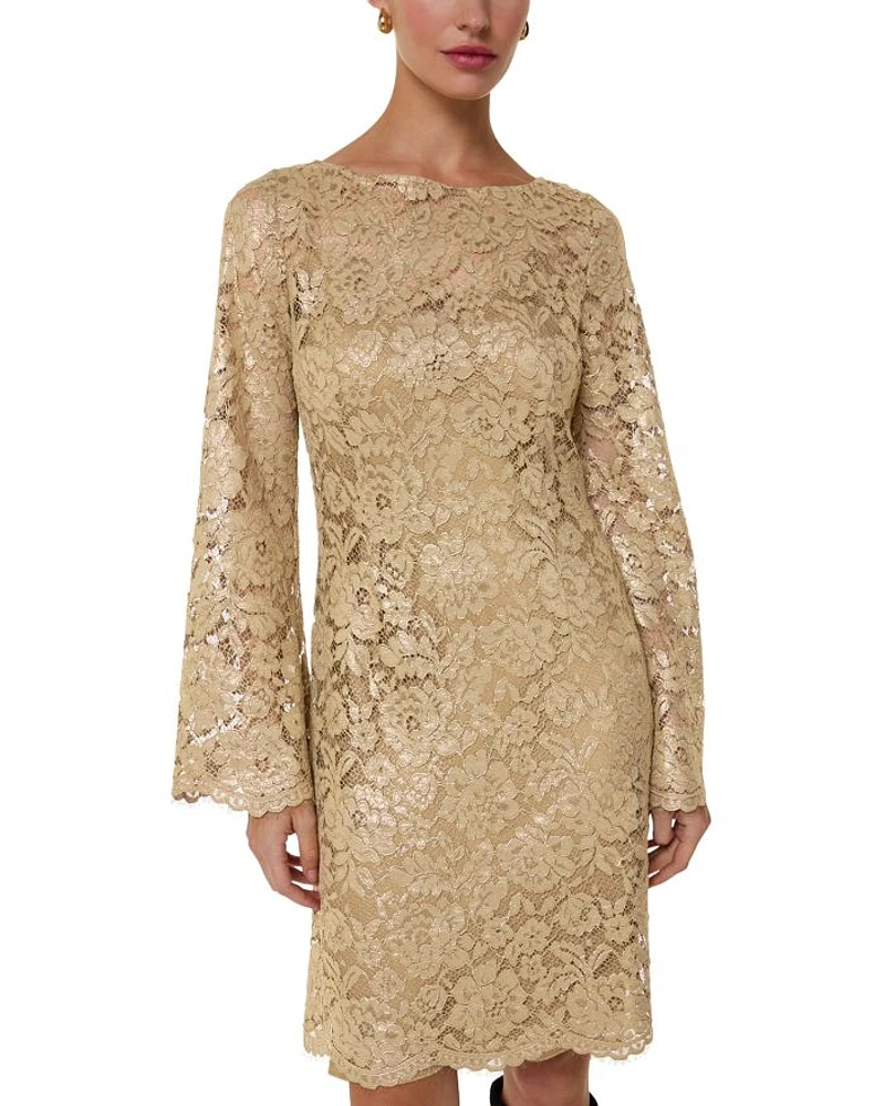 Metallic Lace Mini Dress