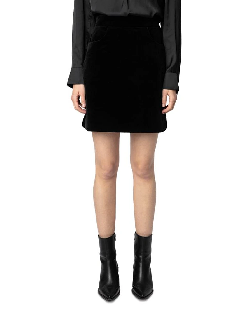Jinette Velvet Mini Skirt