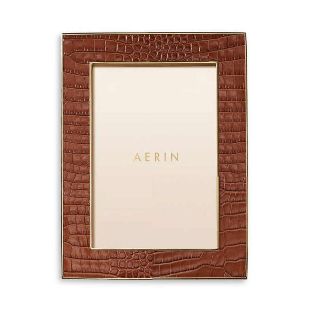 Classic Croc Leather Frame, Chestnut