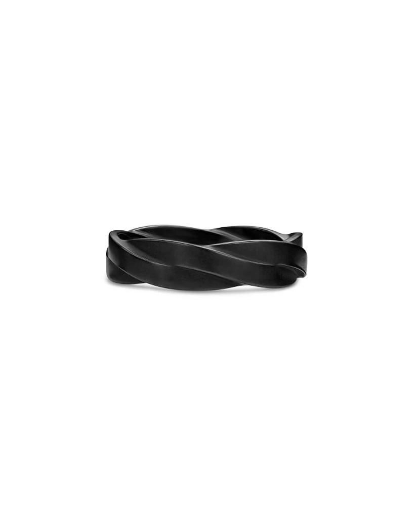 Men's DY Helios Band Ring Black Titanium, 6mm