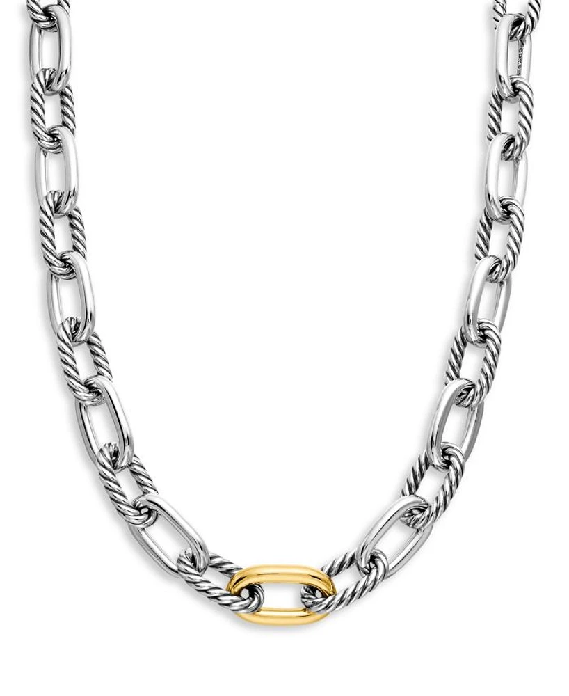 DY Madison® Chain Necklace Sterling Silver with 18K Yellow Gold, 13.5mm