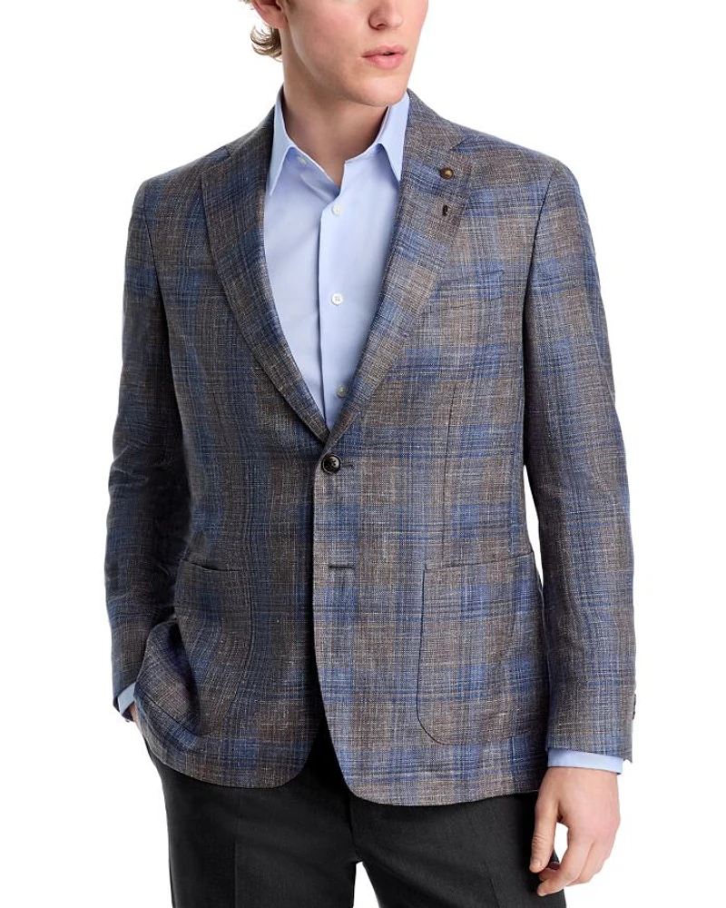 Dawson Regular Fit Plaid Soft Wool Silk Blend Jacket