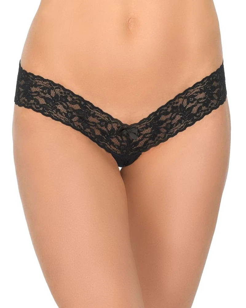 After Midnight Signature Lace Open-Panel Low-Rise Thong