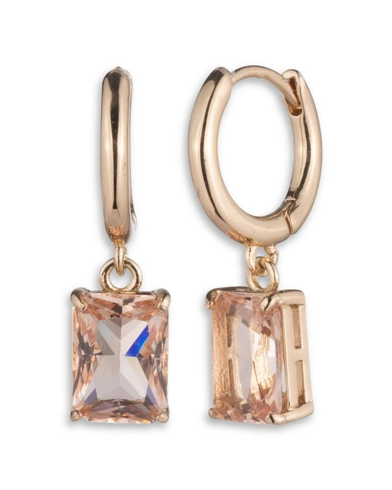 Drop Huggie Hoop Earrings