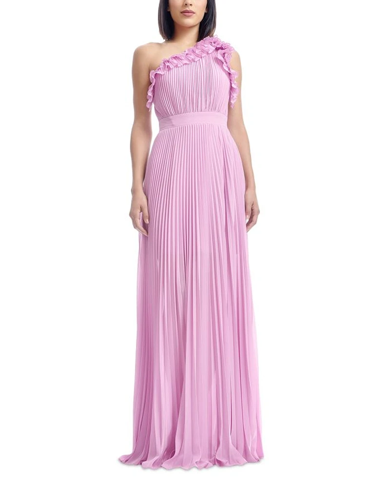 Vida Asymmetric Pleated Gown