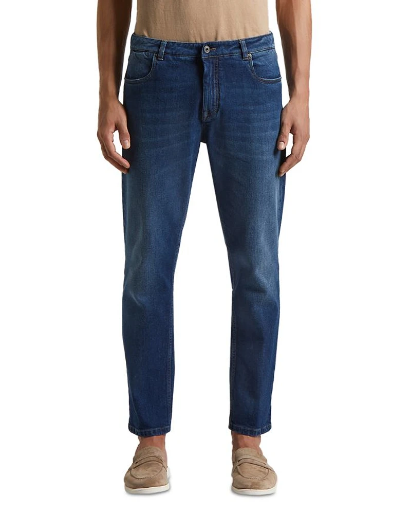 Regular Fit Washed Jeans Blue