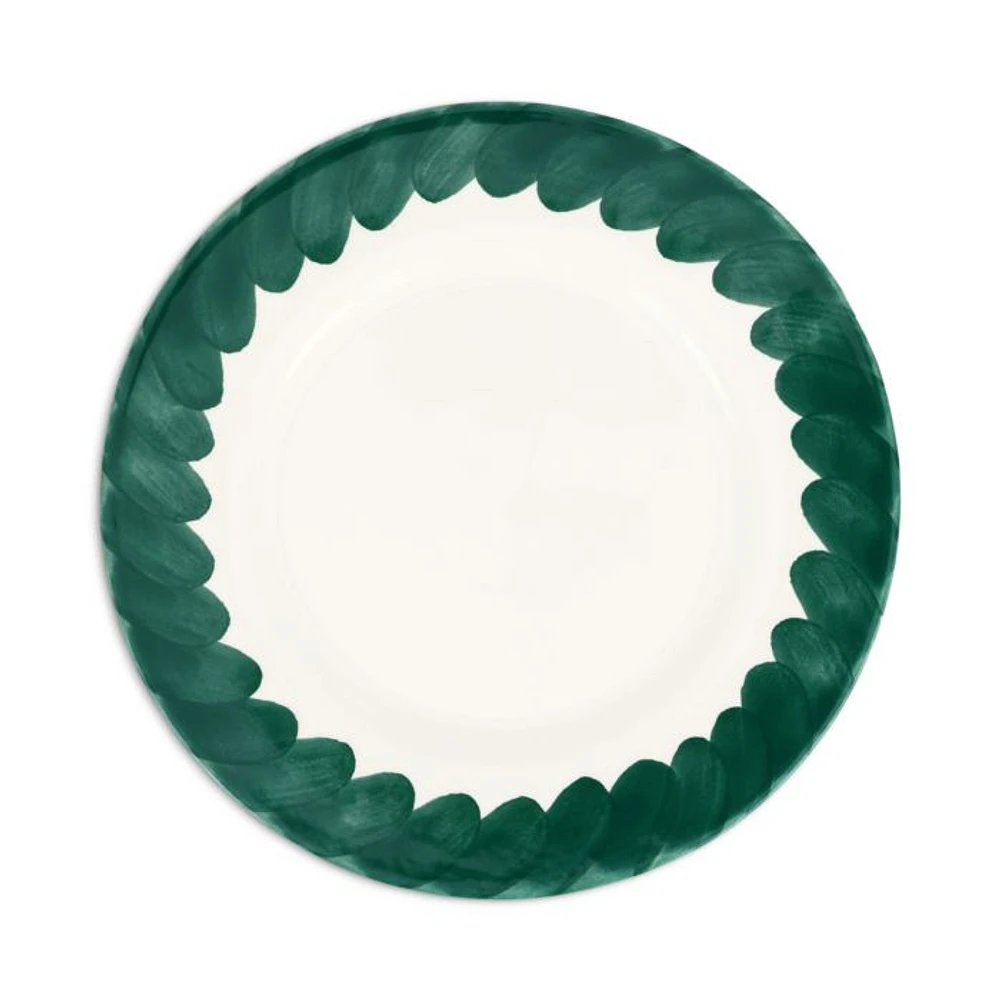 Lisbon Green Brushstroke Dinner Plate