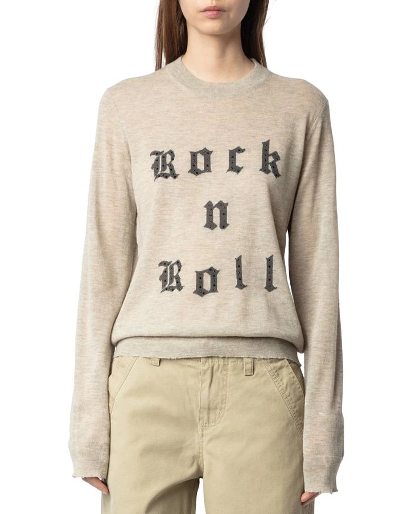 Ivy Rock N Roll Graphic Cashmere Sweater