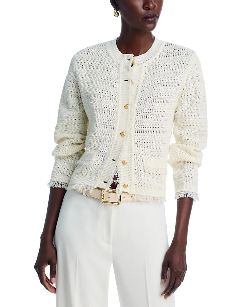 Taza Crewneck Cardigan Sweater