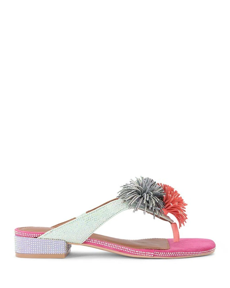 Women's Pom T Strap Sandals